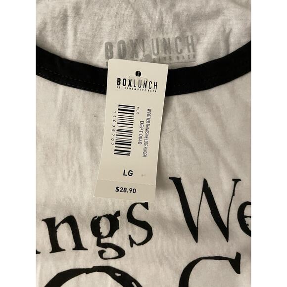 NWT Harry Potter T Shirt L Women White Black I Solemnly Swear Graphic Boxlunch - Picture 2 of 5